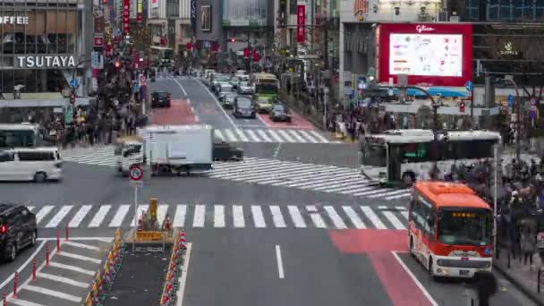 Tokio Japonsko Března 2019 Den Nocí Zánik Lidí Aut Proslulé — Stock video