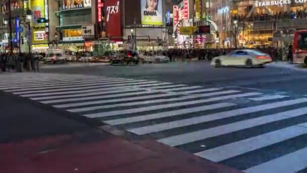 Tokio Japonsko Března 2019 Čas Zánik Lidí Aut Proslulé Křižovatce — Stock video