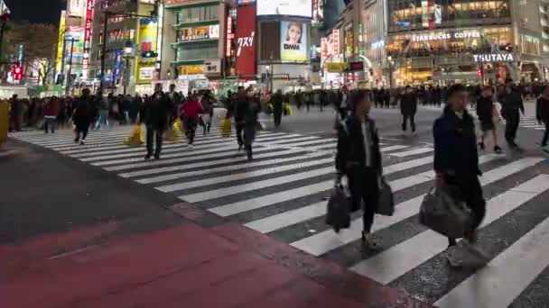 Tokyo Japan Maart 2019 Tijd Lapse People Cars Shibuya Famous — Stockvideo