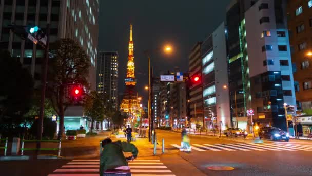 Tokyo Japonya Mart 2019 Tokyo Kulesi Geçmişi Olan Şehir Yaşamının — Stok video