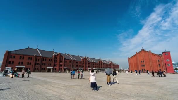 Yokohama Japan 2019 Március Yokohama Red Brick Warehouse Látogatásának Időeltolódása — Stock videók