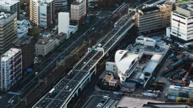 Yokohama, Japonya 'da trafik ve şehir görüşü zaman aşımı