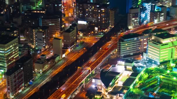 Yokohama Japan March 2019 Time Lapse Traffic City Night View — Stock Video