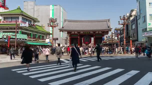 Tokio Japón Marzo 2019 Lapso Tiempo Personas Identificadas Visitan Puerta — Vídeos de Stock