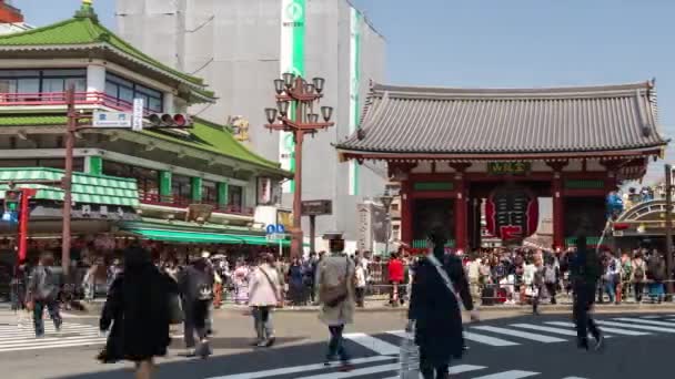 Tokyo Japan Mars 2019 Oidentifierade Personers Tidsfall Besöker Kaminarimonporten Till — Stockvideo