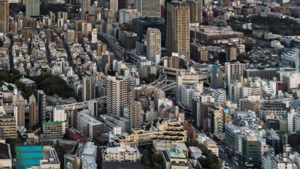 首都高速道路や東京都内の都市の昼から夜への崩壊 — ストック動画