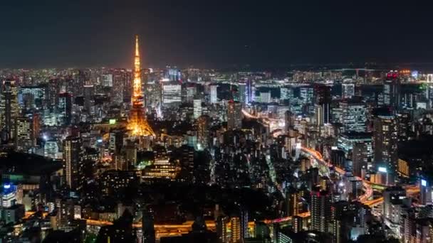 Lapso Tempo Cidade Tóquio Noite Japão — Vídeo de Stock