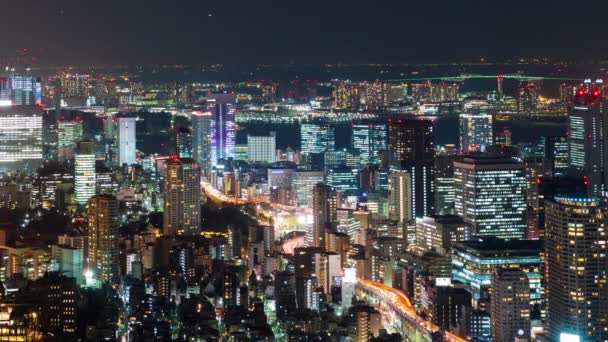日本东京市夜晚的时间流逝 — 图库视频影像