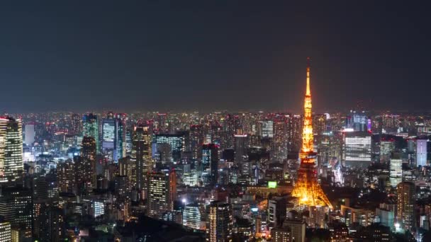Lapso Tempo Cidade Tóquio Noite Japão — Vídeo de Stock