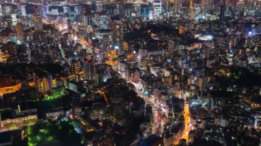 Metropolitan Otoyolu kavşağında zaman aşımı. Gece Tokyo, Japonya.