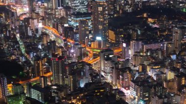 Metropolitan Otoyolu kavşağında zaman aşımı. Gece Tokyo, Japonya.