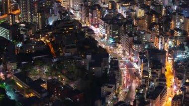 Metropolitan Otoyolu kavşağında zaman aşımı. Gece Tokyo, Japonya.