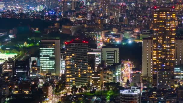 夜の東京での都市と道路のタイムラプス — ストック動画