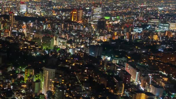 Time Lapse Van Tokio Stad Nachts Japan — Stockvideo