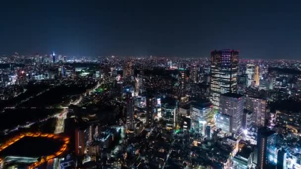 Time Lapse Van Tokio Stad Nachts Japan — Stockvideo