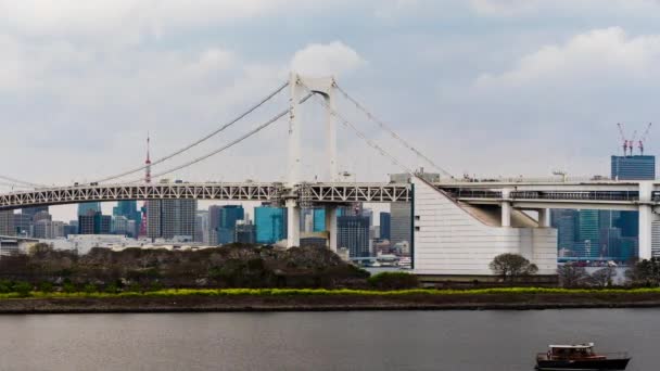 Lapso Tiempo Del Puente Rainbow Odaiba Tokio Japón — Vídeos de Stock