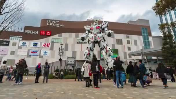 Tokio Japan März 2019 Zeitraffer Besuchten Unbekannte Touristen Die Statue — Stockvideo