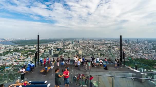 Bangkok Thailand Jul 2019 Time Lapse Unidentified People Panoramic View — Stock Video