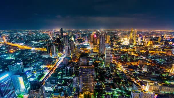 Tid Förflutit Bangkok Stad Natten Thailand — Stockvideo