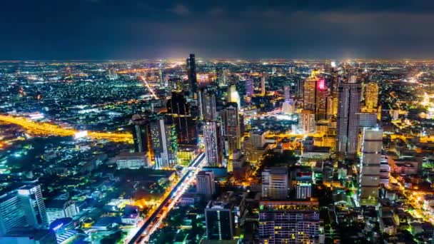 Time Lapse Bangkok City Night Thailand — Stock Video