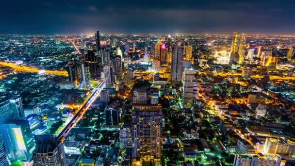 Lapso Tiempo Bangkok Por Noche Tailandia — Vídeo de stock