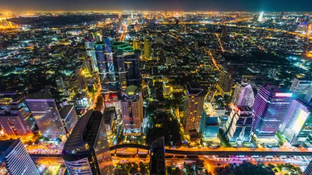 Time Lapse Bangkok City Night Thailand — Stock Video