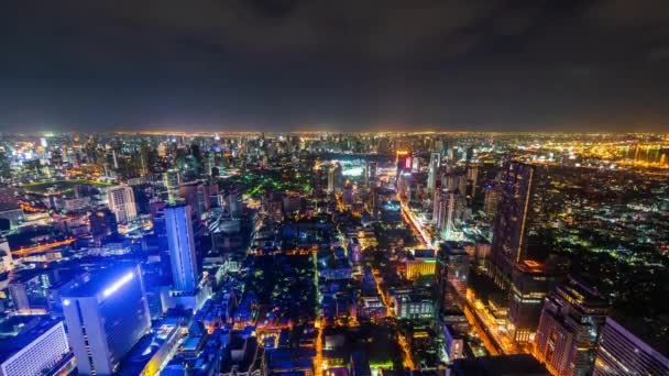 Tid Förflutit Bangkok Stad Natten Thailand — Stockvideo