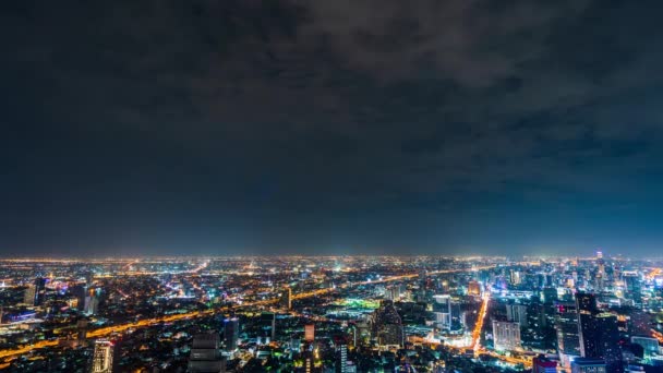 Tid Förflutit Bangkok Stad Natten Thailand — Stockvideo