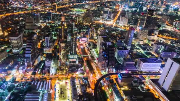 Lapso Tiempo Bangkok Por Noche Tailandia — Vídeo de stock