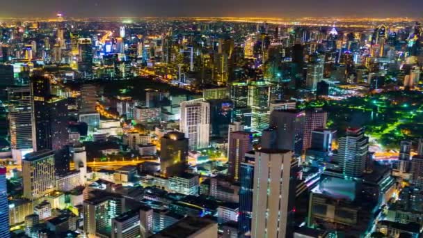 Tid Förflutit Bangkok Stad Natten Thailand — Stockvideo