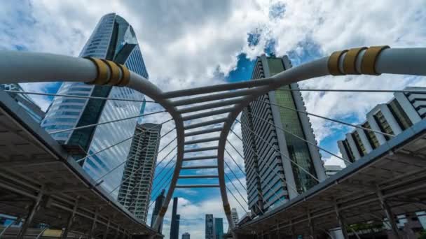 Lapso Tempo Estação Skytrain Chong Nonsi Bangkok Tailândia — Vídeo de Stock