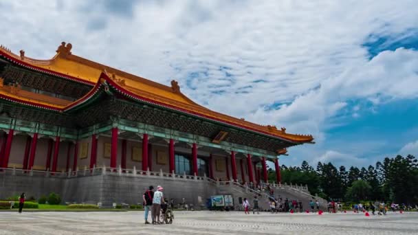 Zeitraffer Der Nationalen Theaterhalle Der Chiang Kai Shek Memorial Hall — Stockvideo