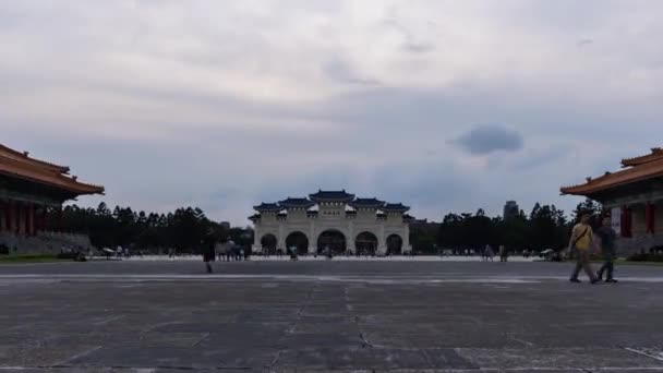 Día Noche Lapso Tiempo Plaza Libertad Chiang Kai Shek Memorial — Vídeos de Stock