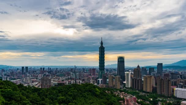 Lapso Tempo Vista Cidade Taipei Taiwan — Vídeo de Stock