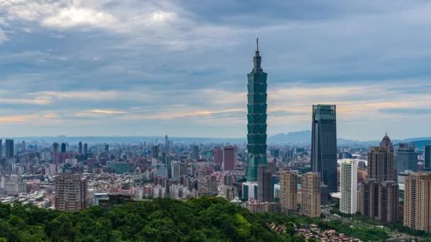 Időeltolódás Városra Néző Taipei Tajvan — Stock videók