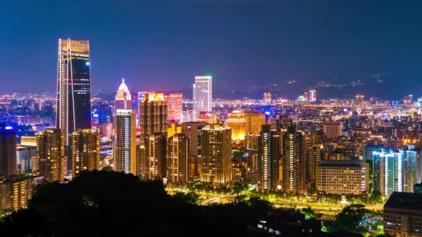 Time Lapse Della Vista Notturna Della Città Taipei Taiwan — Video Stock