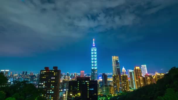 Laps Temps Vue Nuit Ville Taipei Taiwan — Video