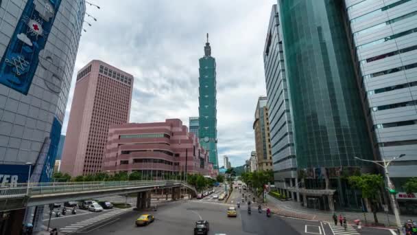 Taipei Taiwan Juni 2019 Tijdsverloop Van Taipei 101 Toren Met — Stockvideo