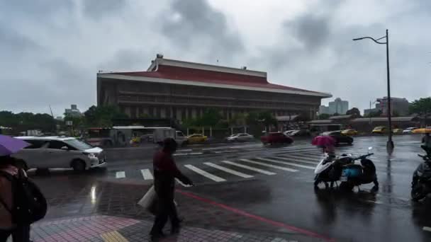 Taipei Ταϊβάν Ιουνίου 2019 Time Lapse Taipei Main Station Falling — Αρχείο Βίντεο