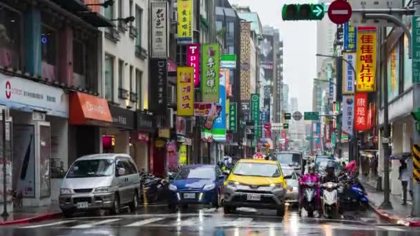Taipei Taiwan Giugno 2019 Time Lapse Del Traffico Strada Con — Video Stock