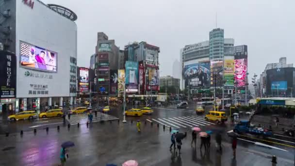 Taipei Taiwan Giugno 2019 Time Lapse Del Traffico Persone Che — Video Stock