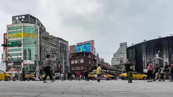 Taipei Tayvan Haziran 2019 Tayvan Ximending Alışveriş Bölgesi Önünde Kentsel — Stok video