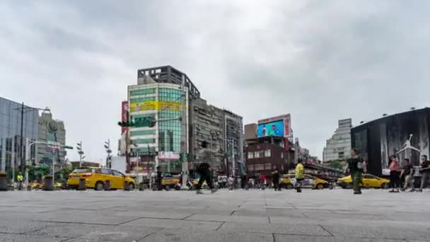 Taipei Taiwán Junio 2019 Lapso Tiempo Vida Urbana Frente Distrito — Vídeos de Stock