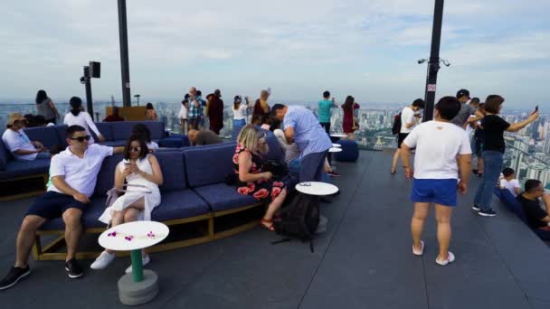 Bangkok Tajlandia Lip 2019 Niezidentyfikowane Osoby Panoramicznym Widokiem Piętro Dachu — Wideo stockowe