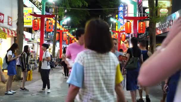 Taipei Taiwán Junio 2019 Multitud Personas Caminando Comprando Mercado Callejero — Vídeos de Stock