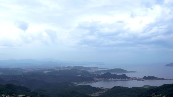 Hamn Östra Kina Havet Utsikt Från Jiufen Taiwan — Stockvideo