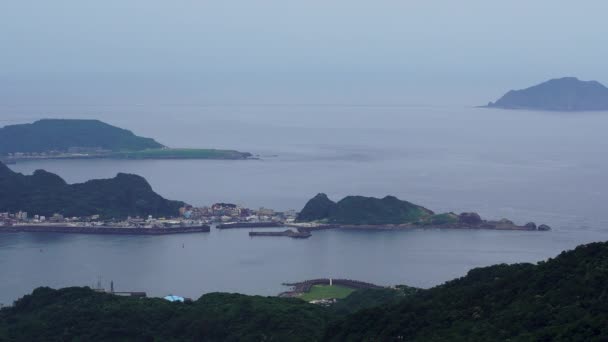 Puerto Mar Del Este China Vista Desde Jiufen Taiwán — Vídeos de Stock