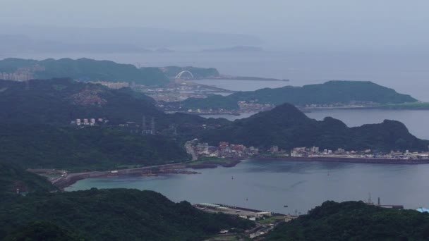 Porto Para Mar China Leste Vista Jiufen Taiwan — Vídeo de Stock