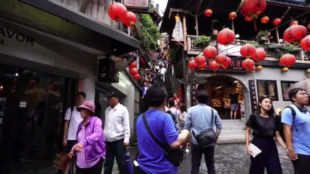 Jiufen Tajwan Czerwca 2019 Niezidentyfikowani Ludzie Odwiedzają Dziedzictwo Starego Miasta — Wideo stockowe