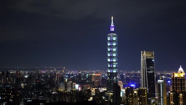 Cidade Vista Noturna Taipei Taiwan — Vídeo de Stock